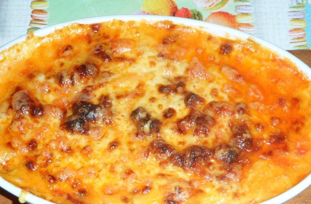 photo de gratin de fenouil au chorizo et au fromage de brebis