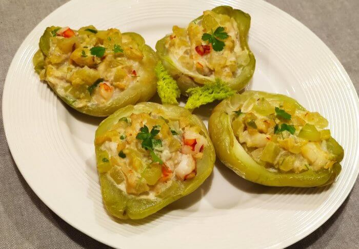 Christophines farcies aux crevettes