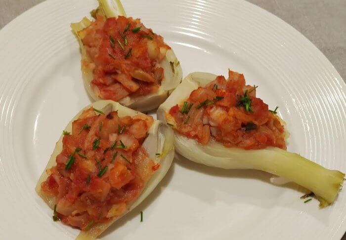Fenouils farcis aux crevettes