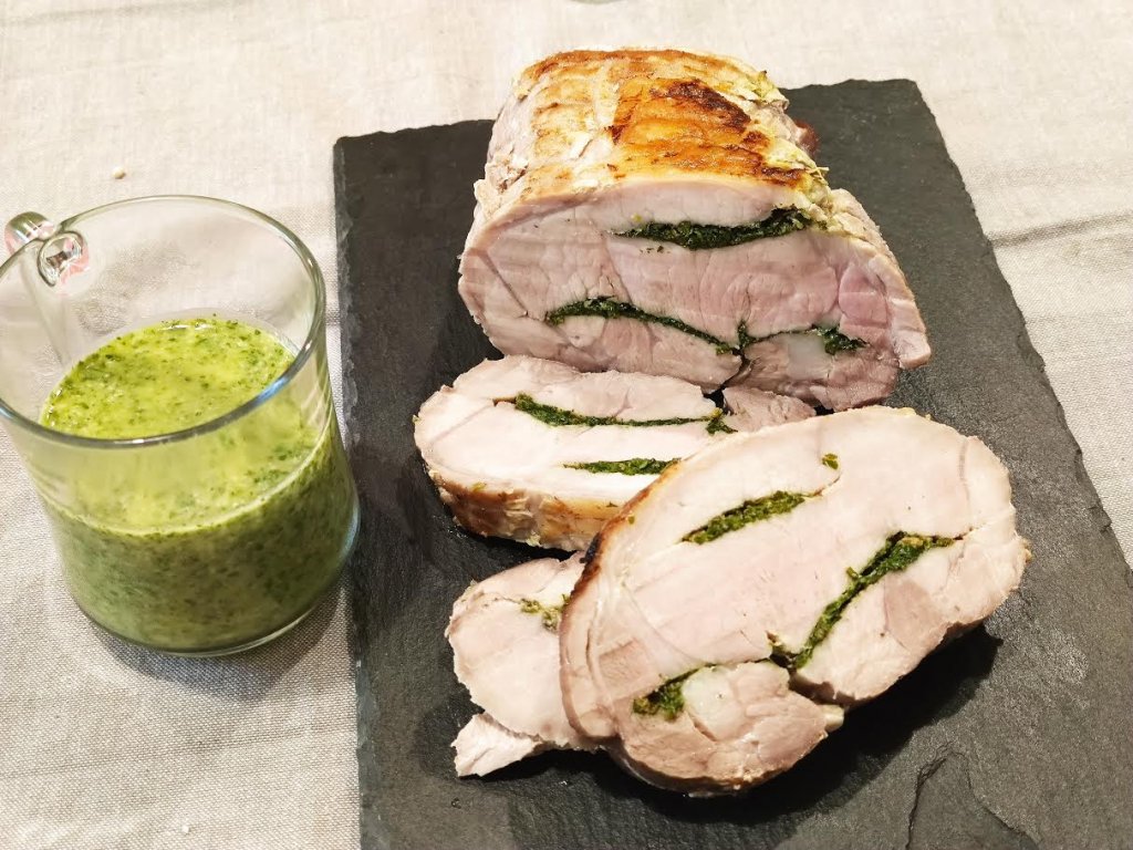 photo de Rôti de porc, sauce verte