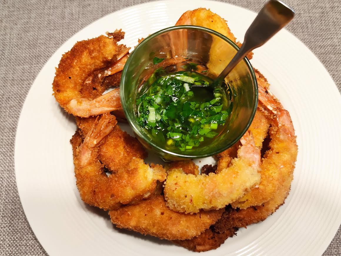 photo de Sauce chimichurri et ses crevettes panées
