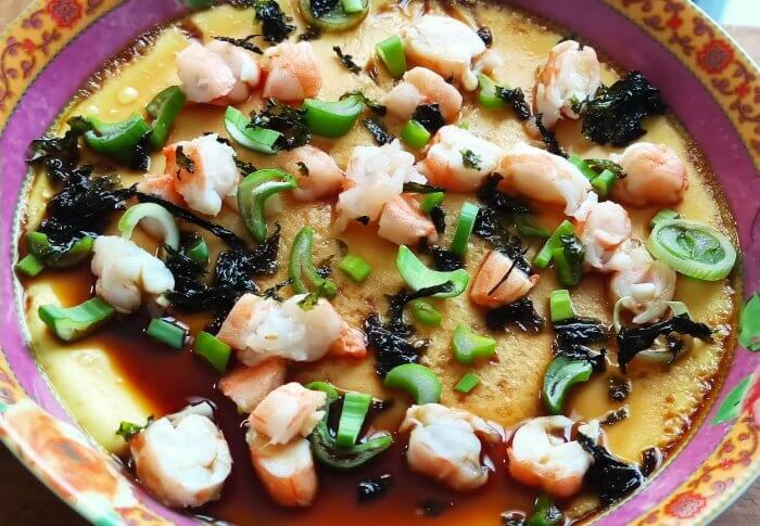 Flan japonais aux crevettes