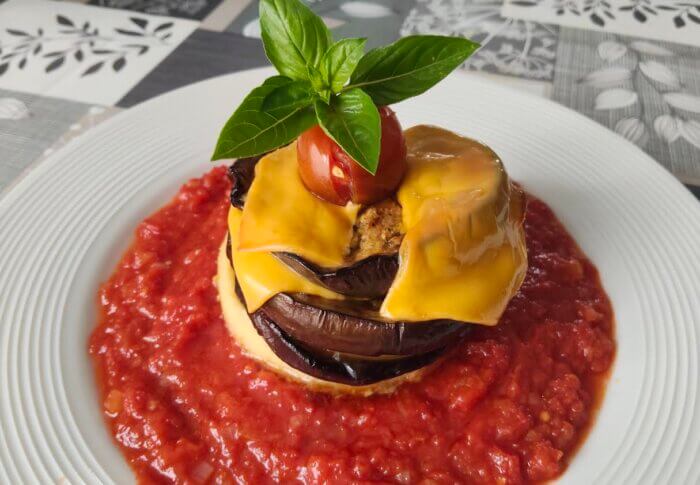 Polenta et aubergines