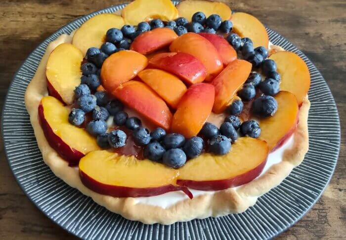 Tarte panna cotta et fruits de saison